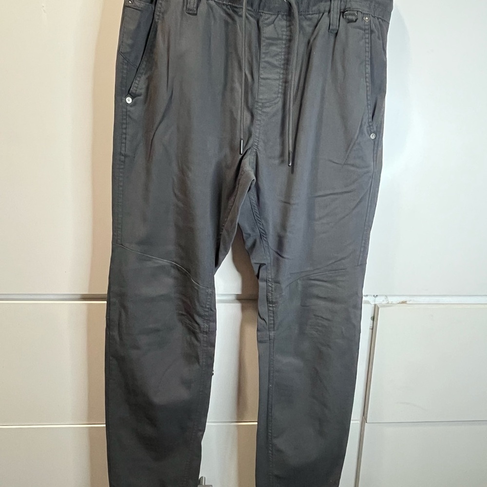 Men's Charcoal Drawstring Joggers with Tapered Fit